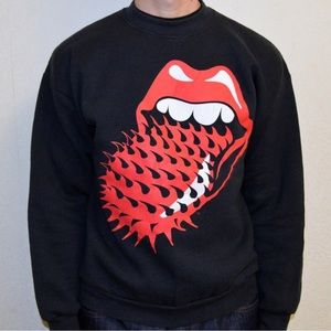 NEW Rolling Stones Unisex Kiss Tongue Crew Neck Sweatshirt Size Small